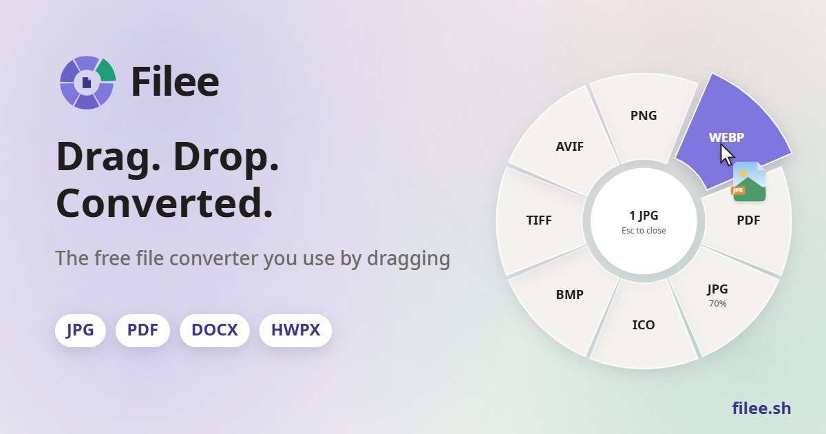 Filee official Open Graph image showing the format donut UI