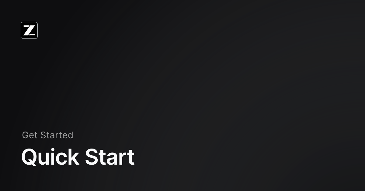 Official Z.AI developer documentation Open Graph card (Quick Start)