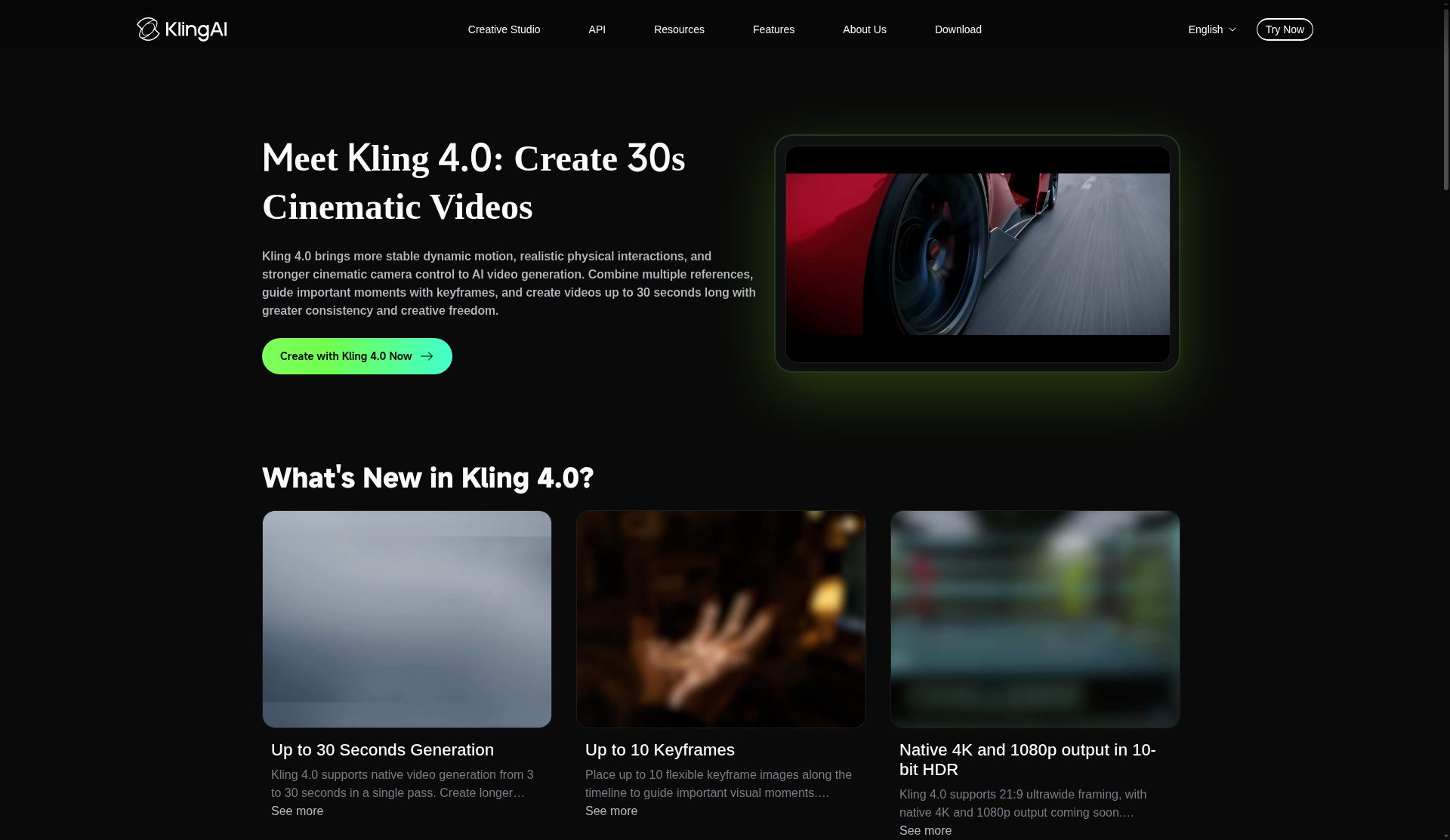 Kling 4.0 product visual from Kling AI official documentation