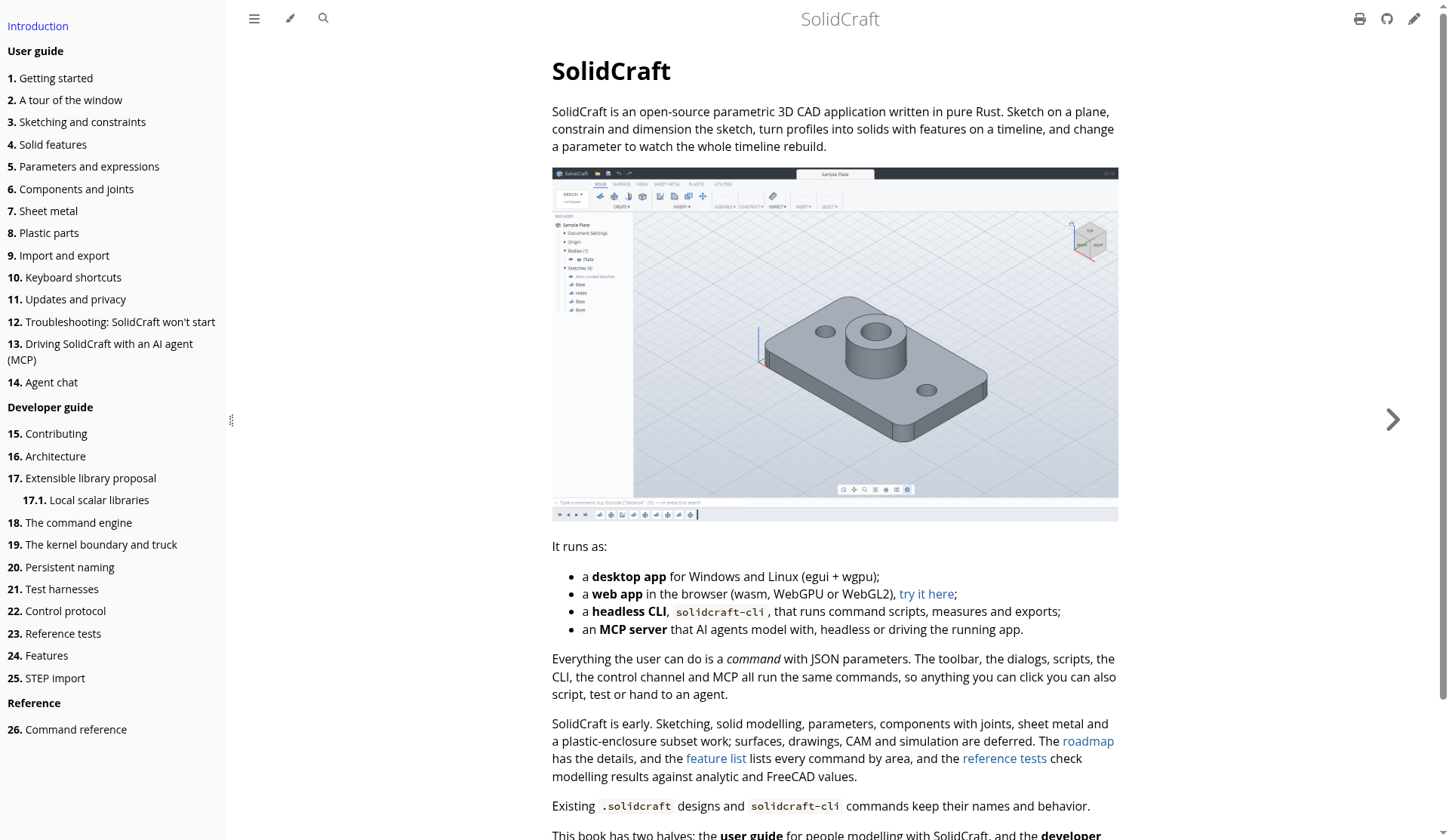SolidCraft documentation introduction page